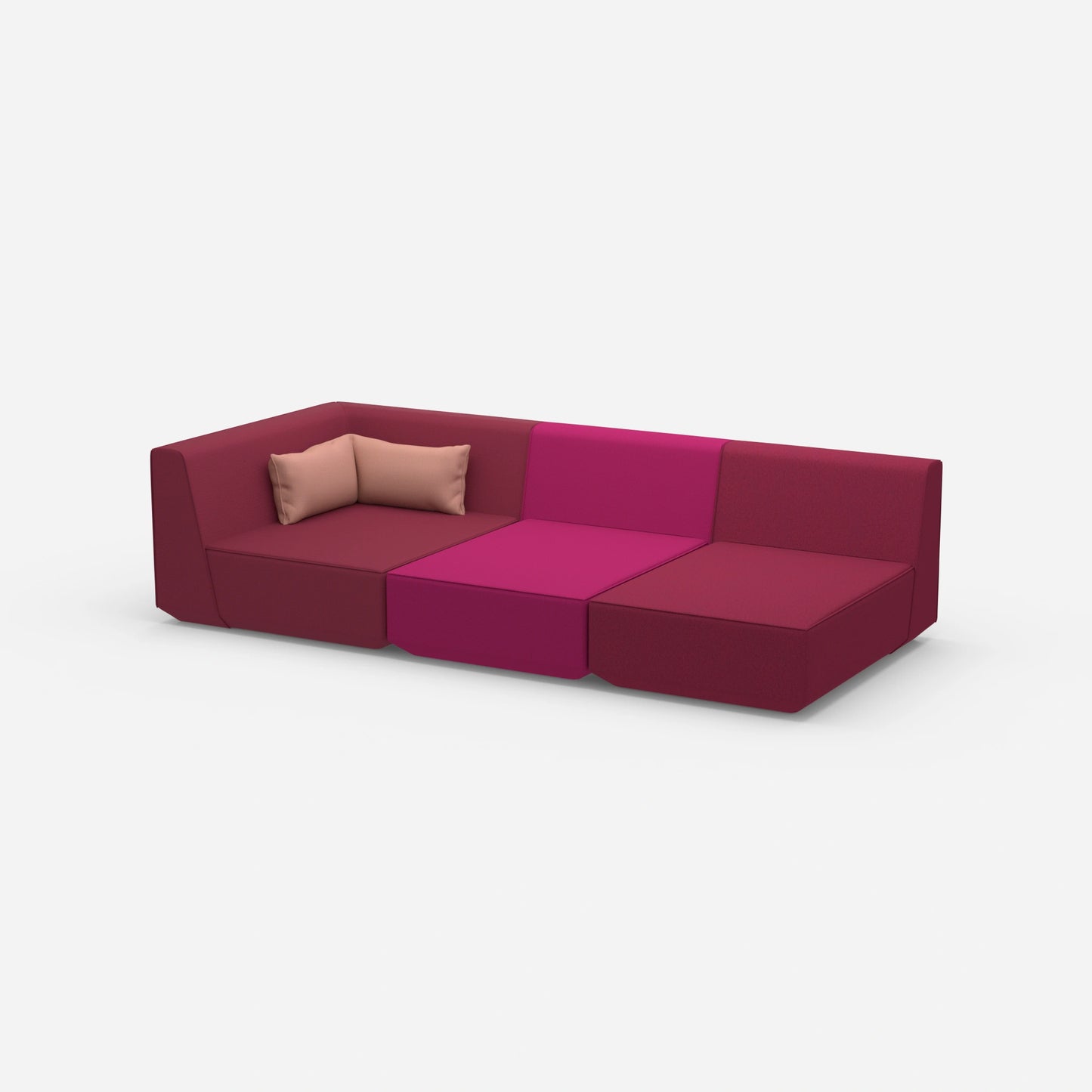3-seater sofa with reclining function 260 cm wide from the side