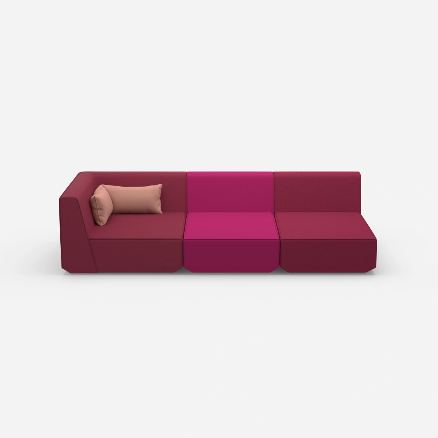 3-seater sofa with reclining function 260 cm wide from the front