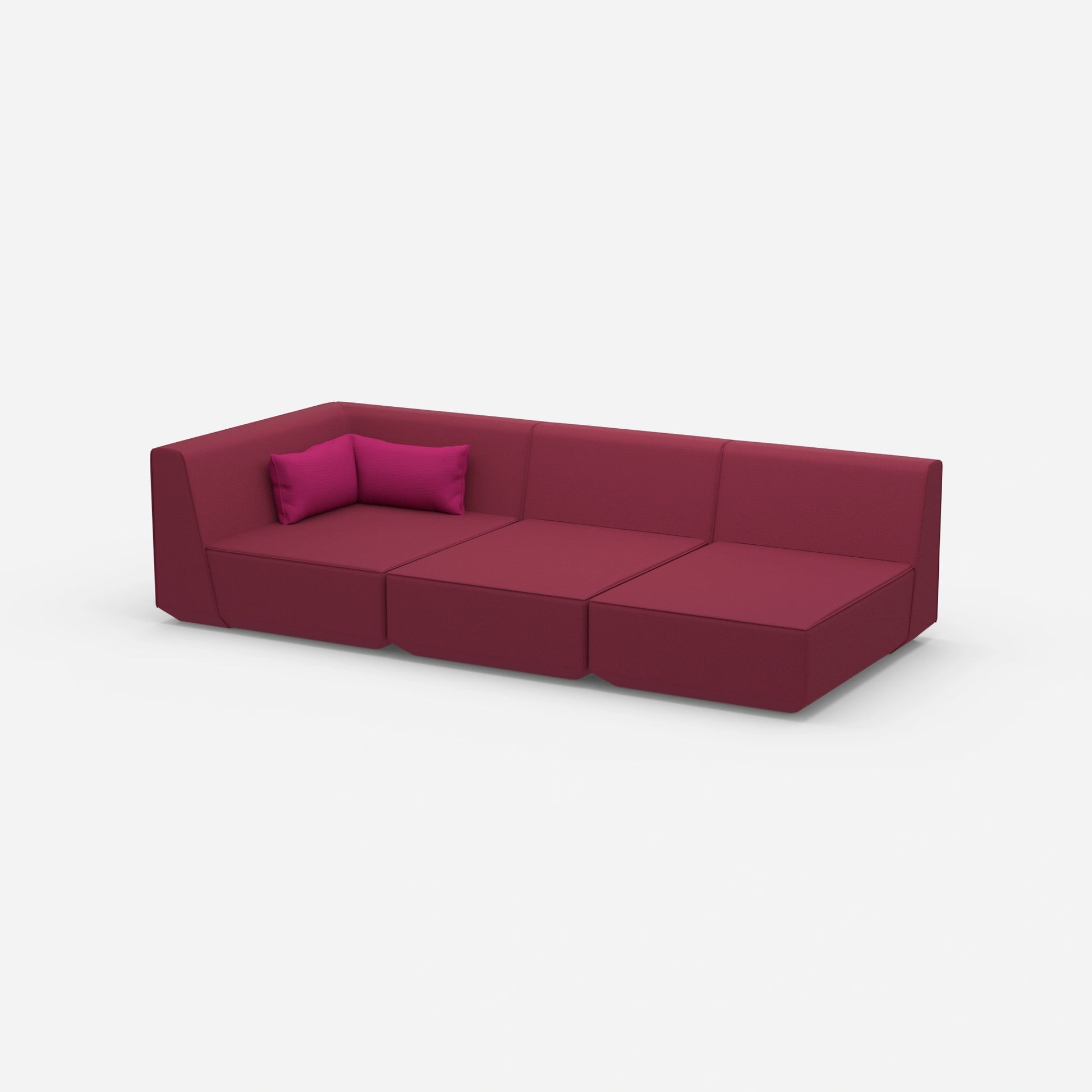3-seater sofa with reclining function 260 cm wide from the side