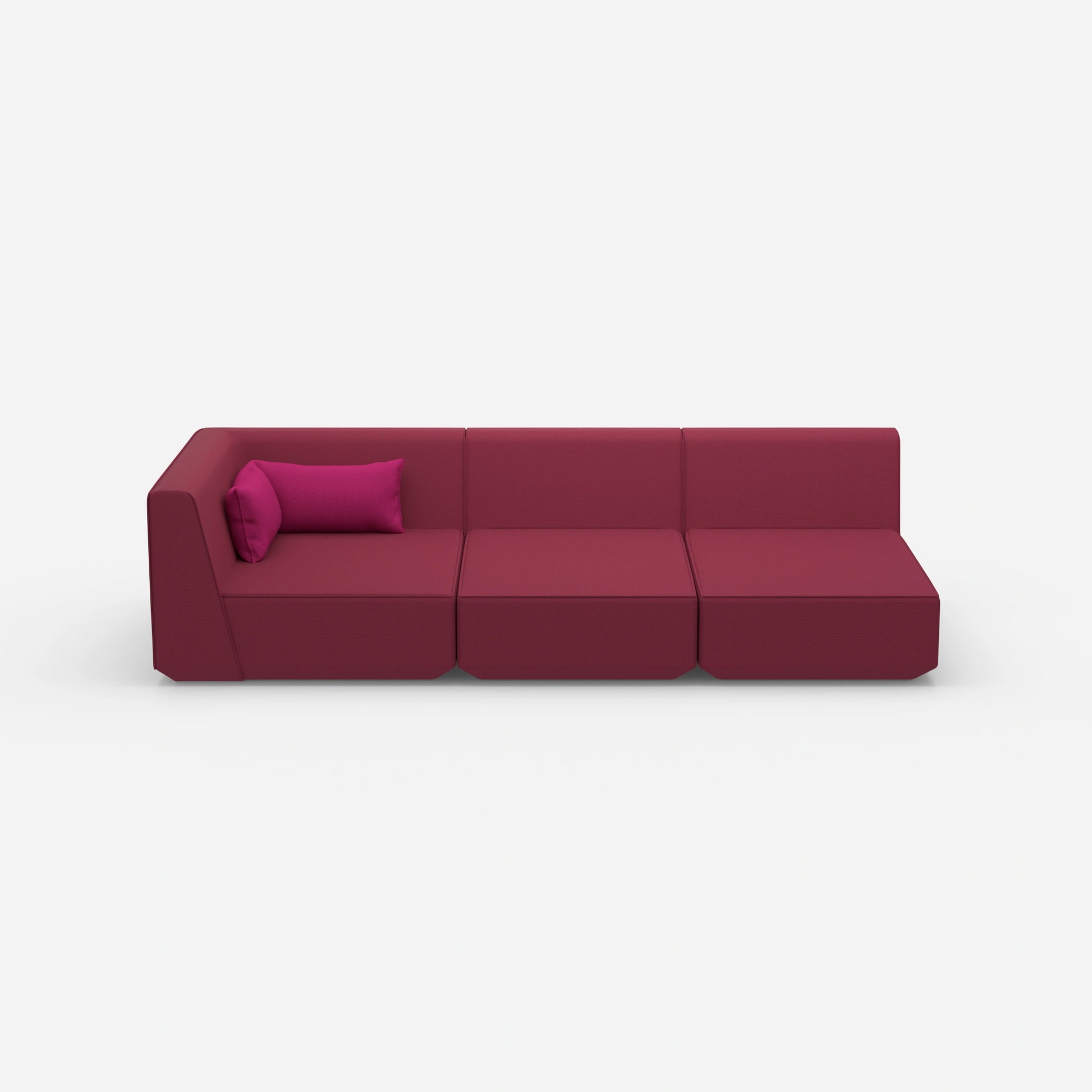 3-seater sofa with reclining function 260 cm wide from the front