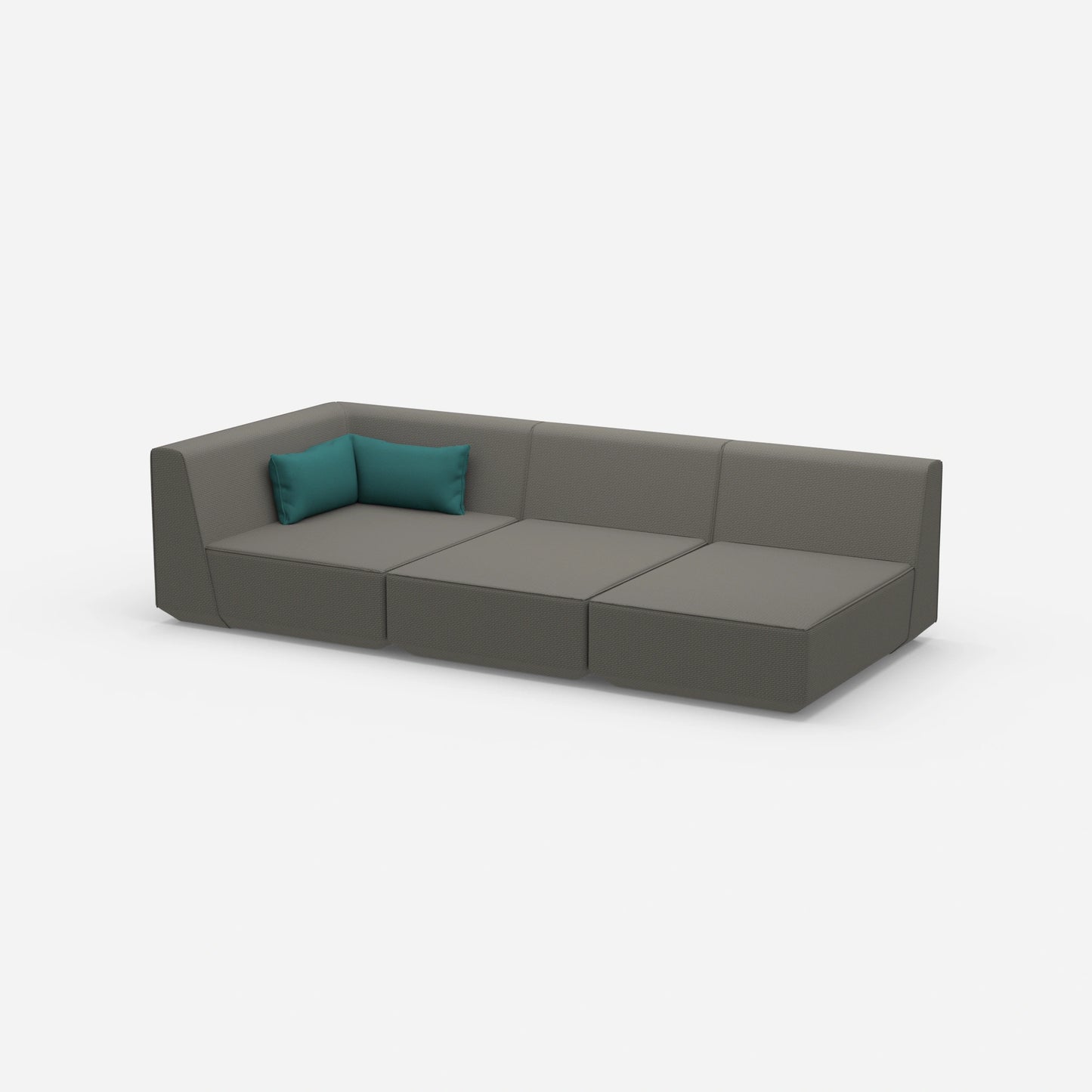 3-seater sofa with reclining function 260 cm wide from the side