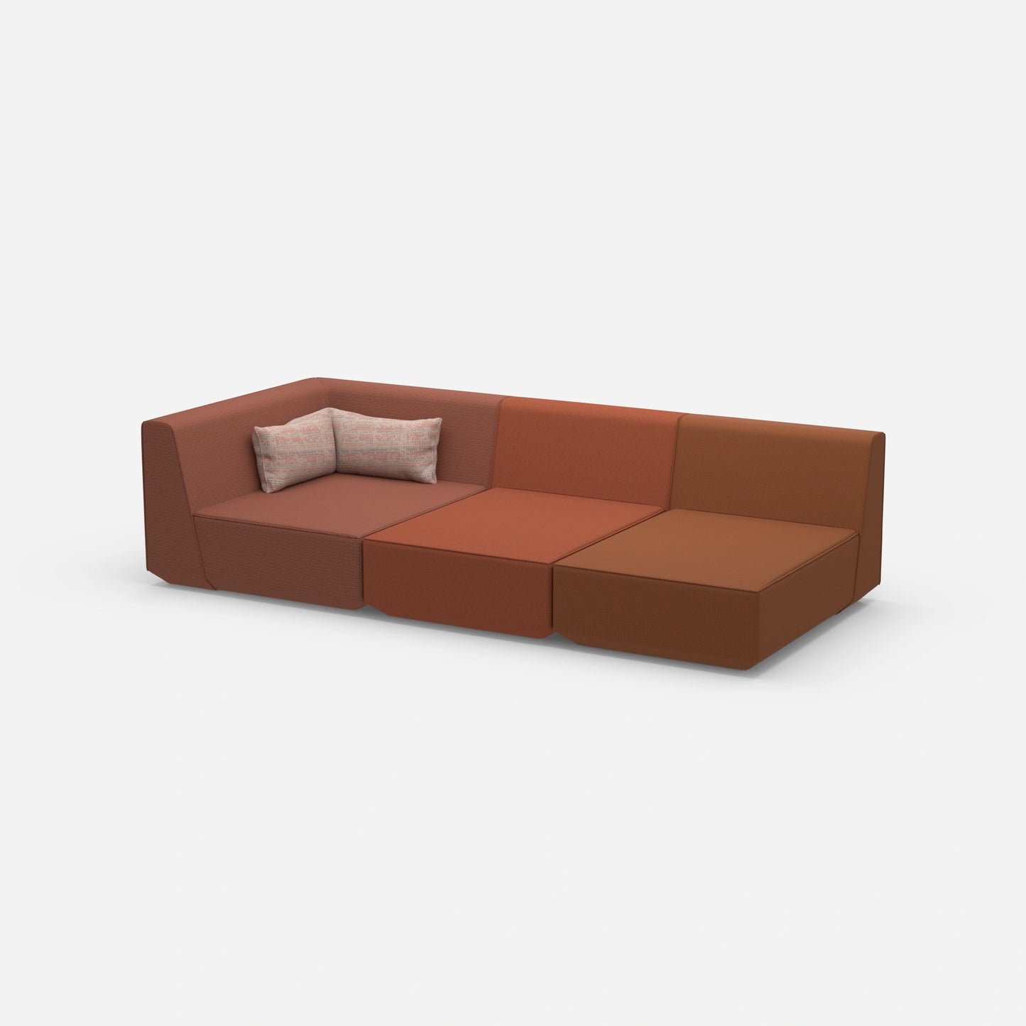 3-seater sofa with reclining function 260 cm wide from the side