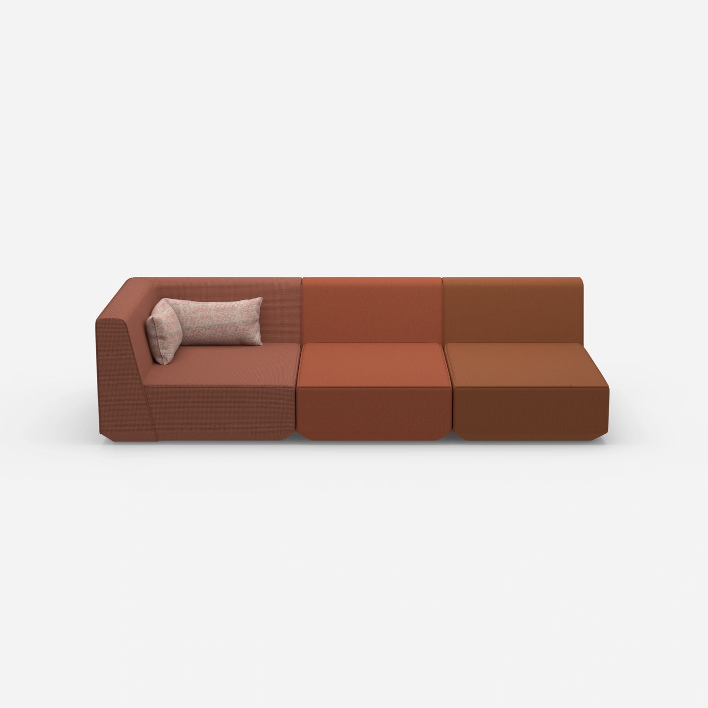 3-seater sofa with reclining function 260 cm wide from the front