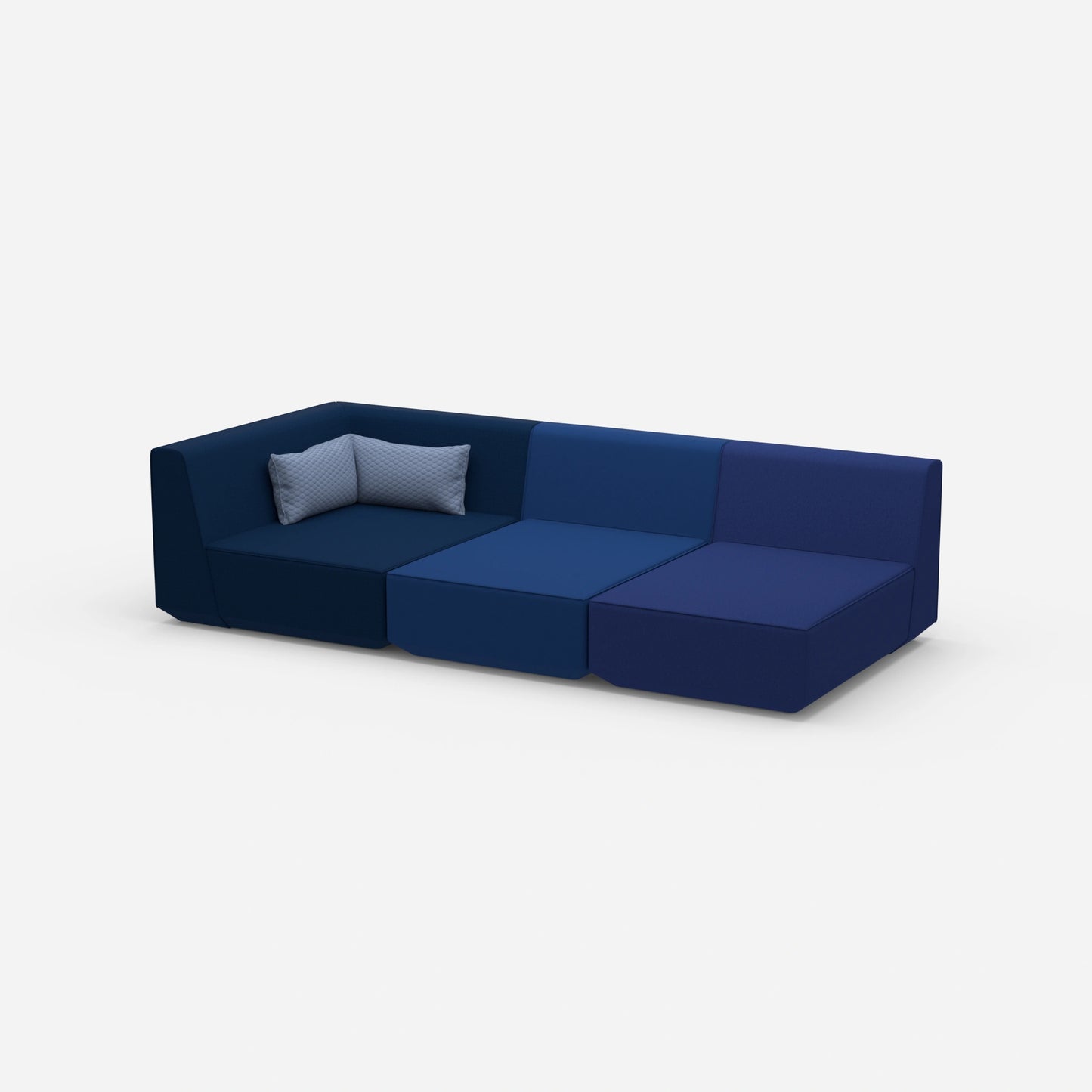 3-seater sofa with reclining function 260 cm wide from the side