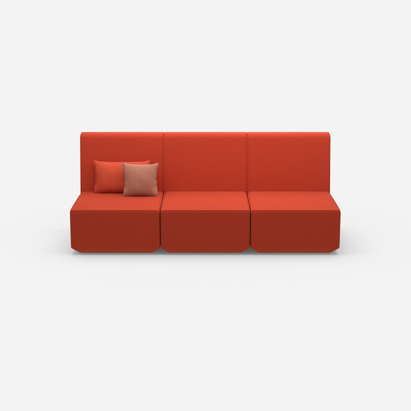 3-seater sofa red from the front