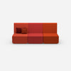 3-seater sofa red from the front