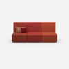 3-seater sofa red from the front