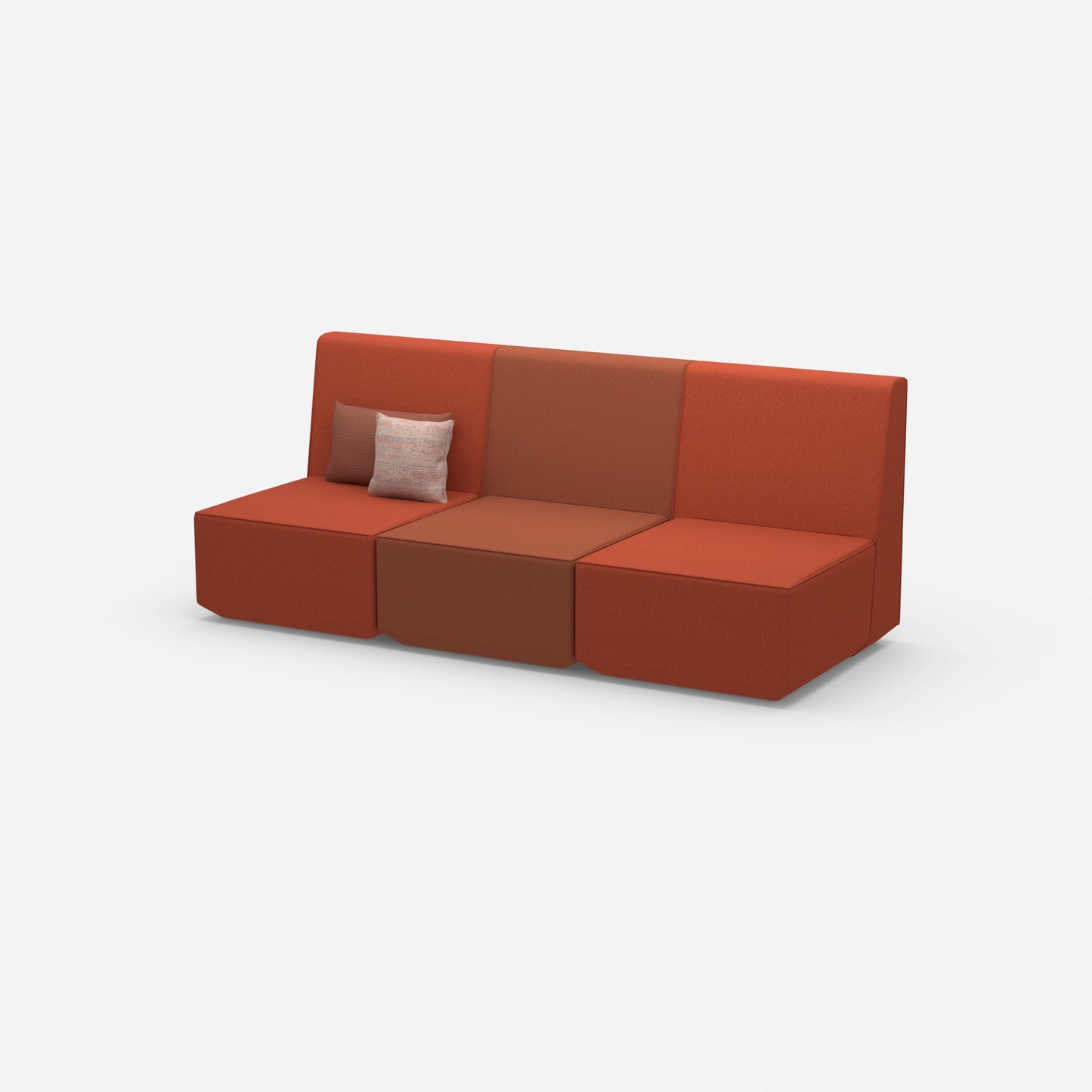 3 seater sofa red from the side
