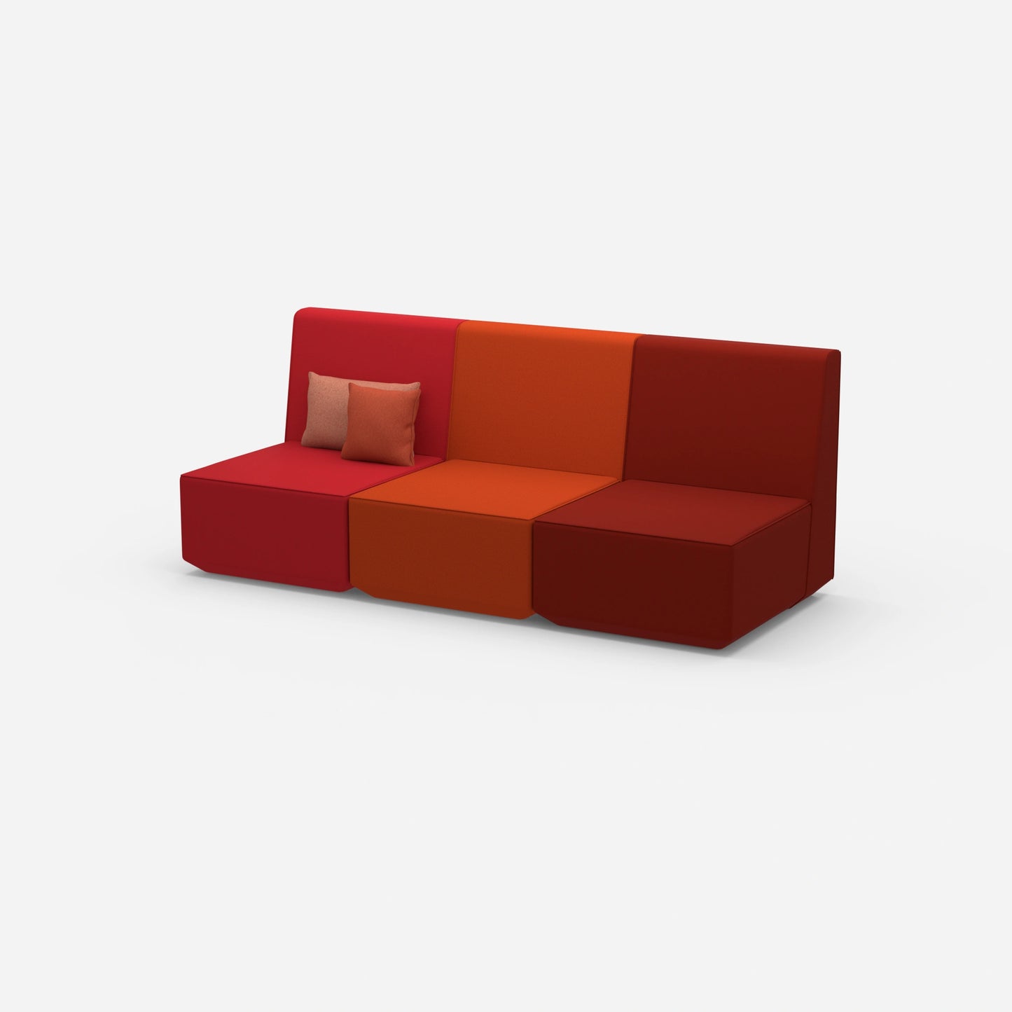 3 seater sofa red from the side
