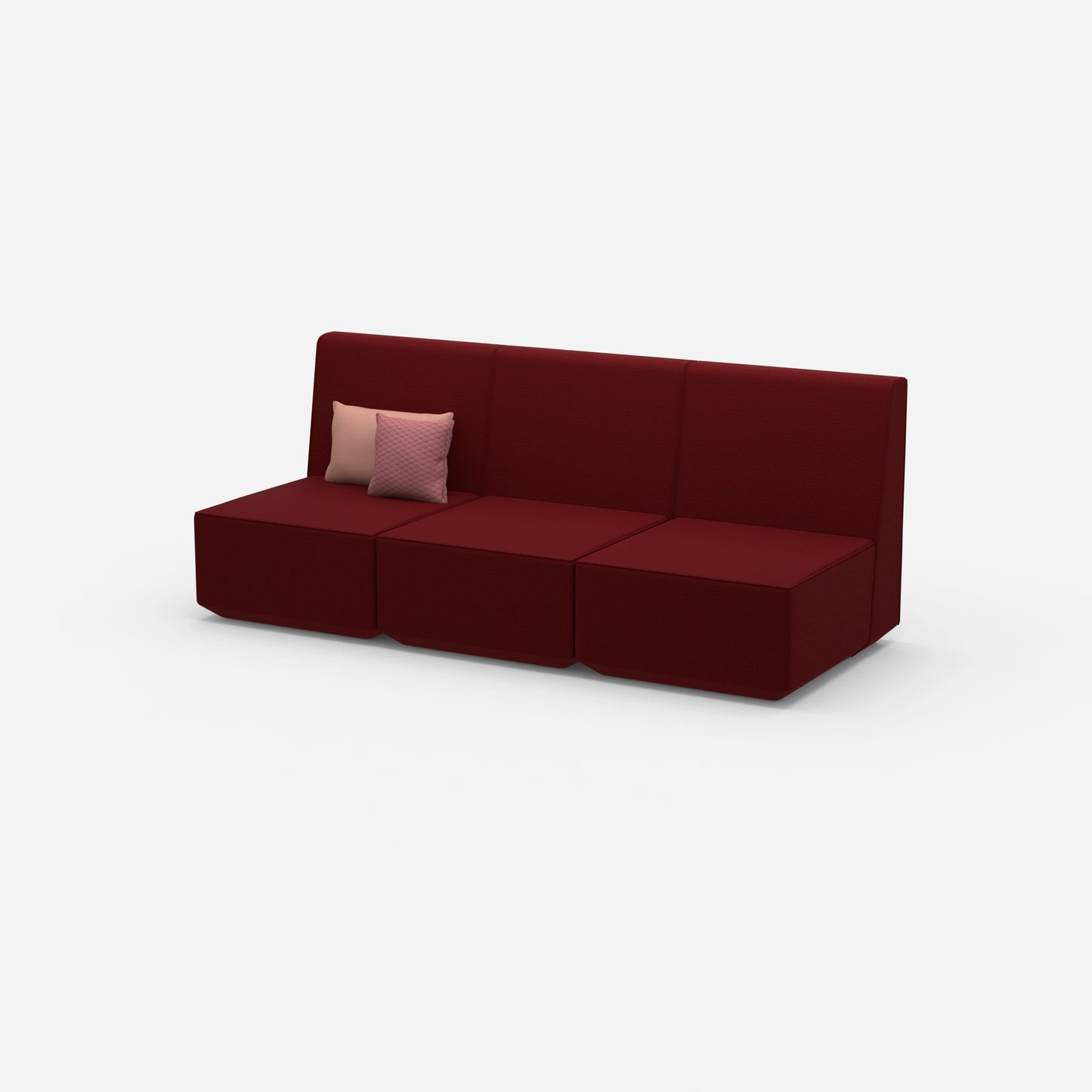 3 seater sofa red from the side