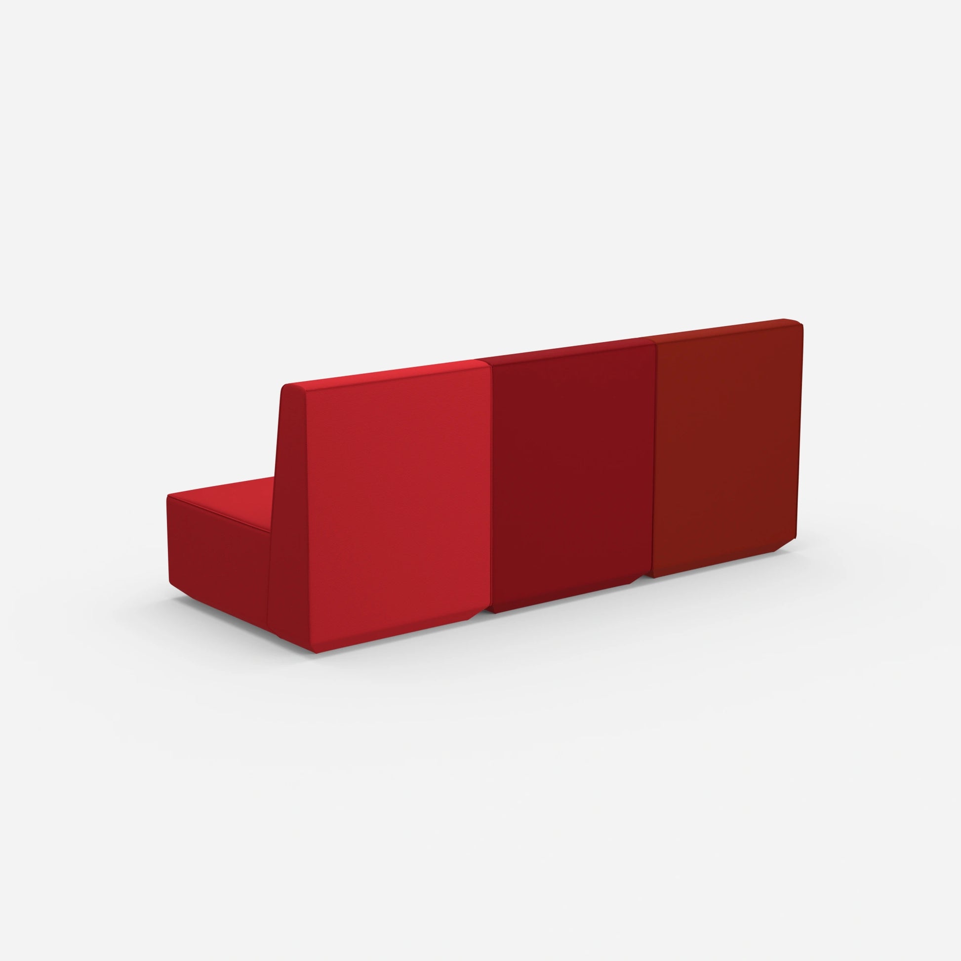 3-seater sofa red from behind