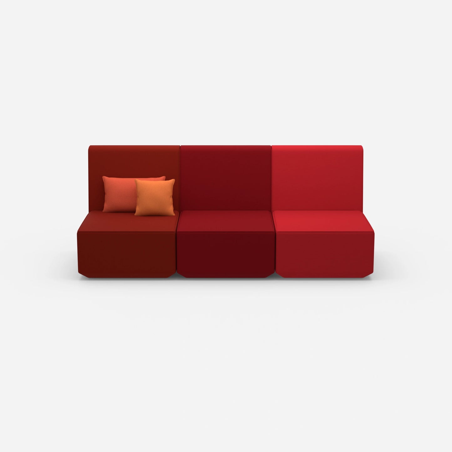 3-seater sofa red from the front