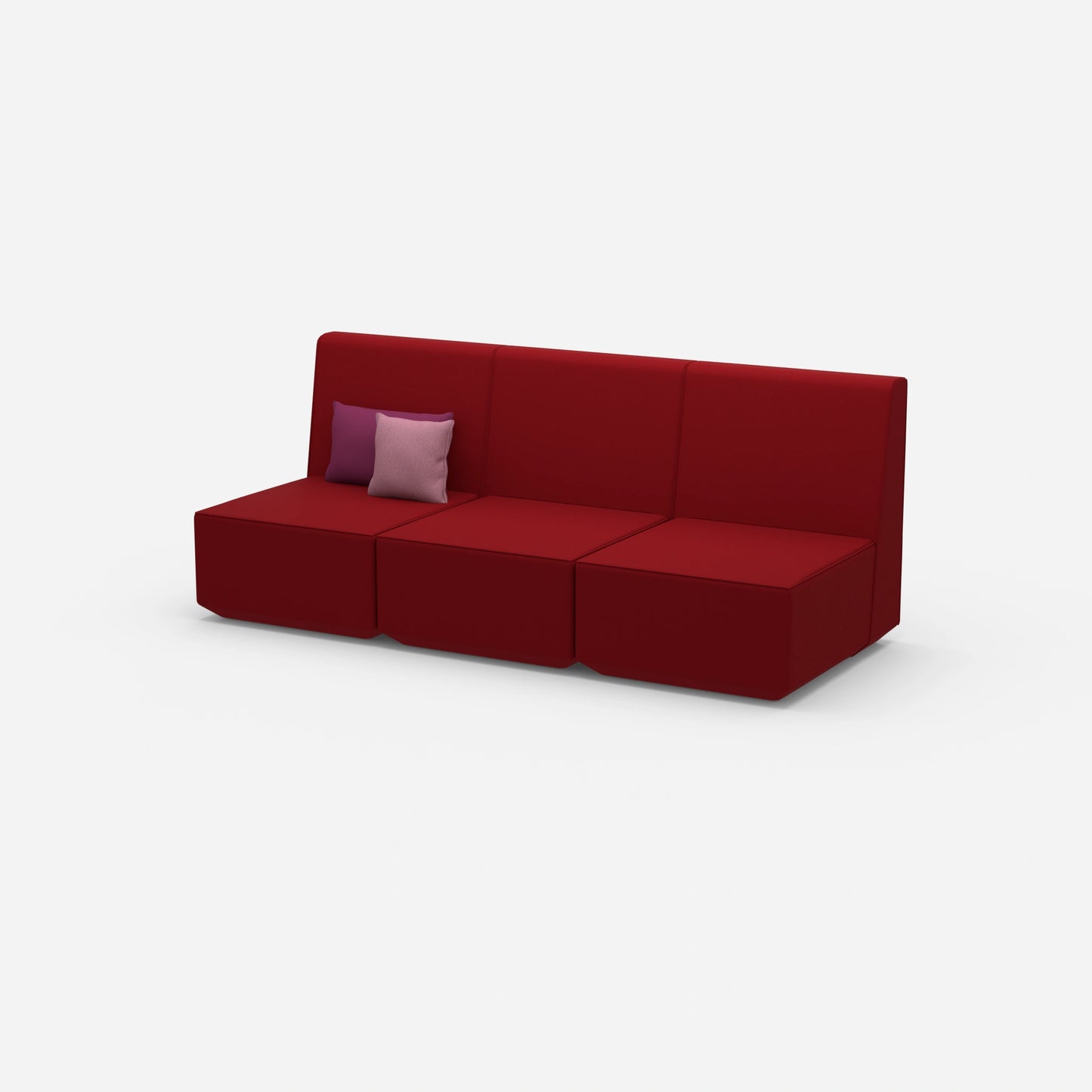 3 seater sofa red from the side