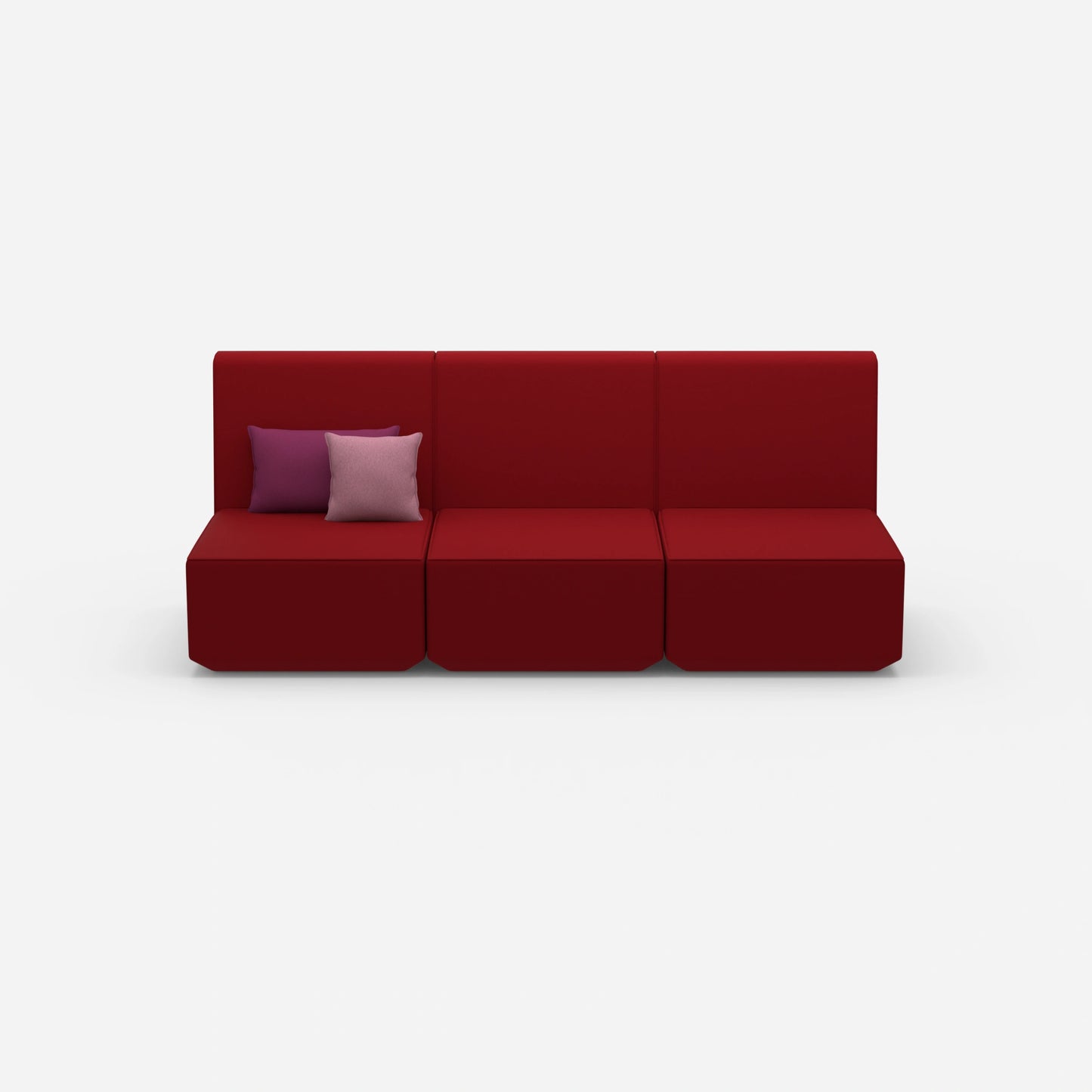 3-seater sofa red from the front