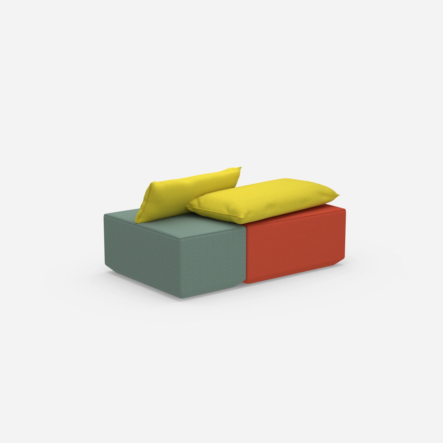 Bench in the hallway from behind