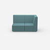 Blue two-seater sofa 160 cm wide from the front