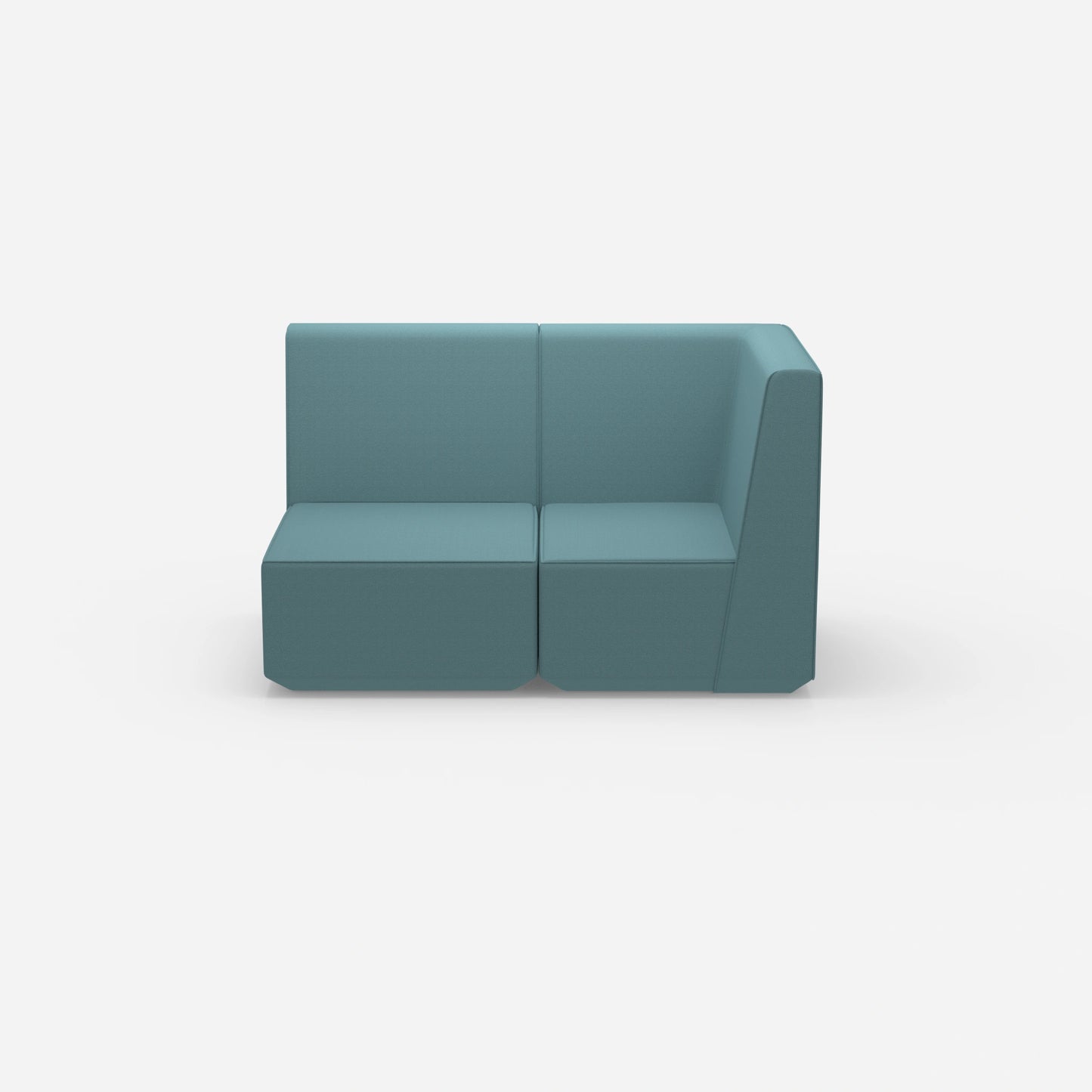 Blue two-seater sofa 160 cm wide from the front