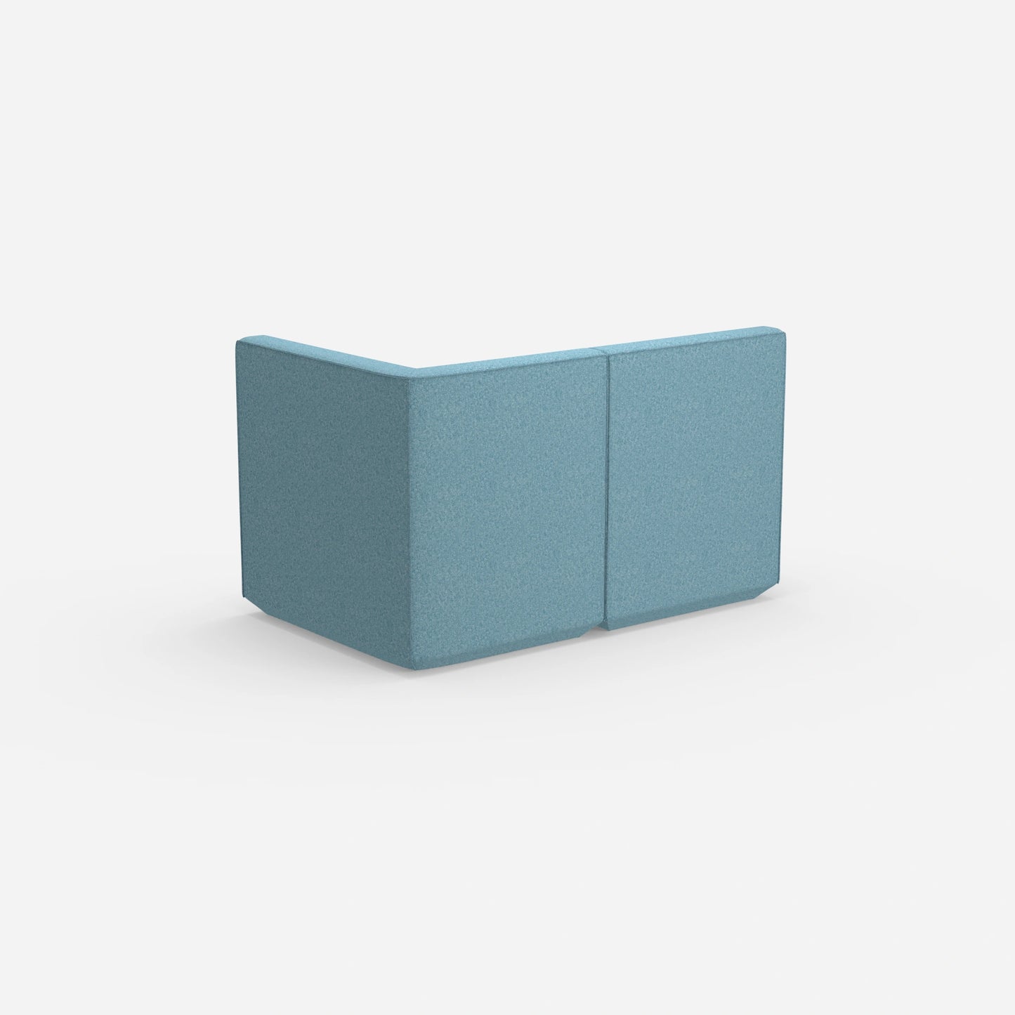 Blue two-seater sofa 160 cm wide from behind