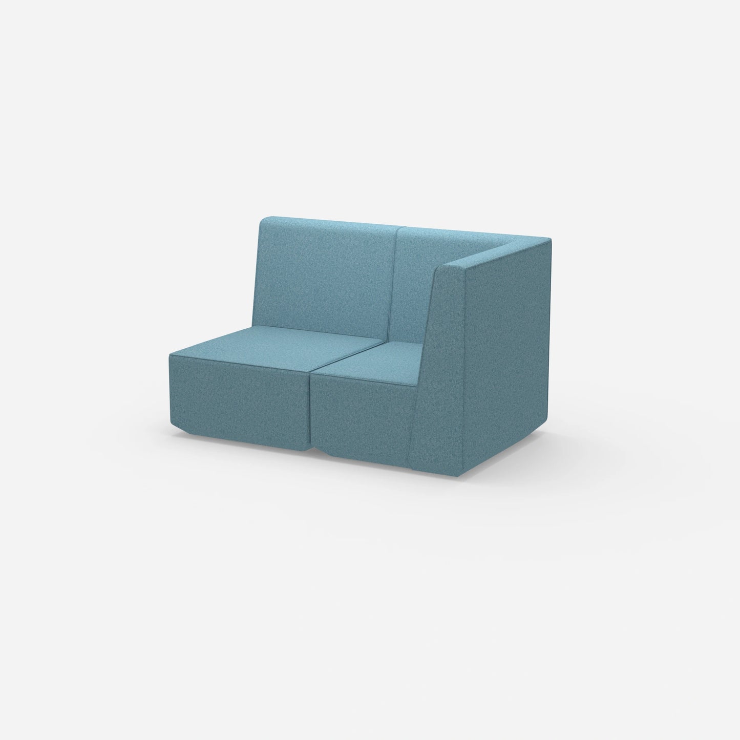 Blue two-seater sofa 160 cm wide from the side