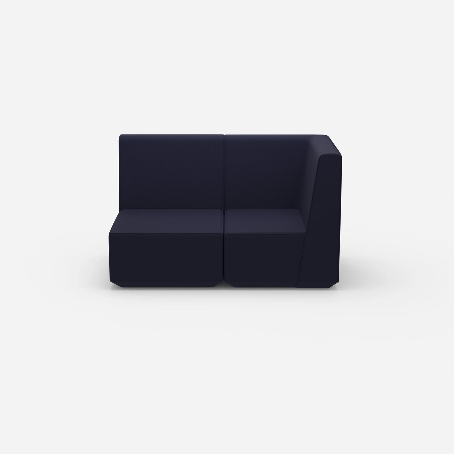 Blue two-seater sofa 160 cm wide from the front