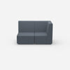 Blue two-seater sofa 160 cm wide from the front