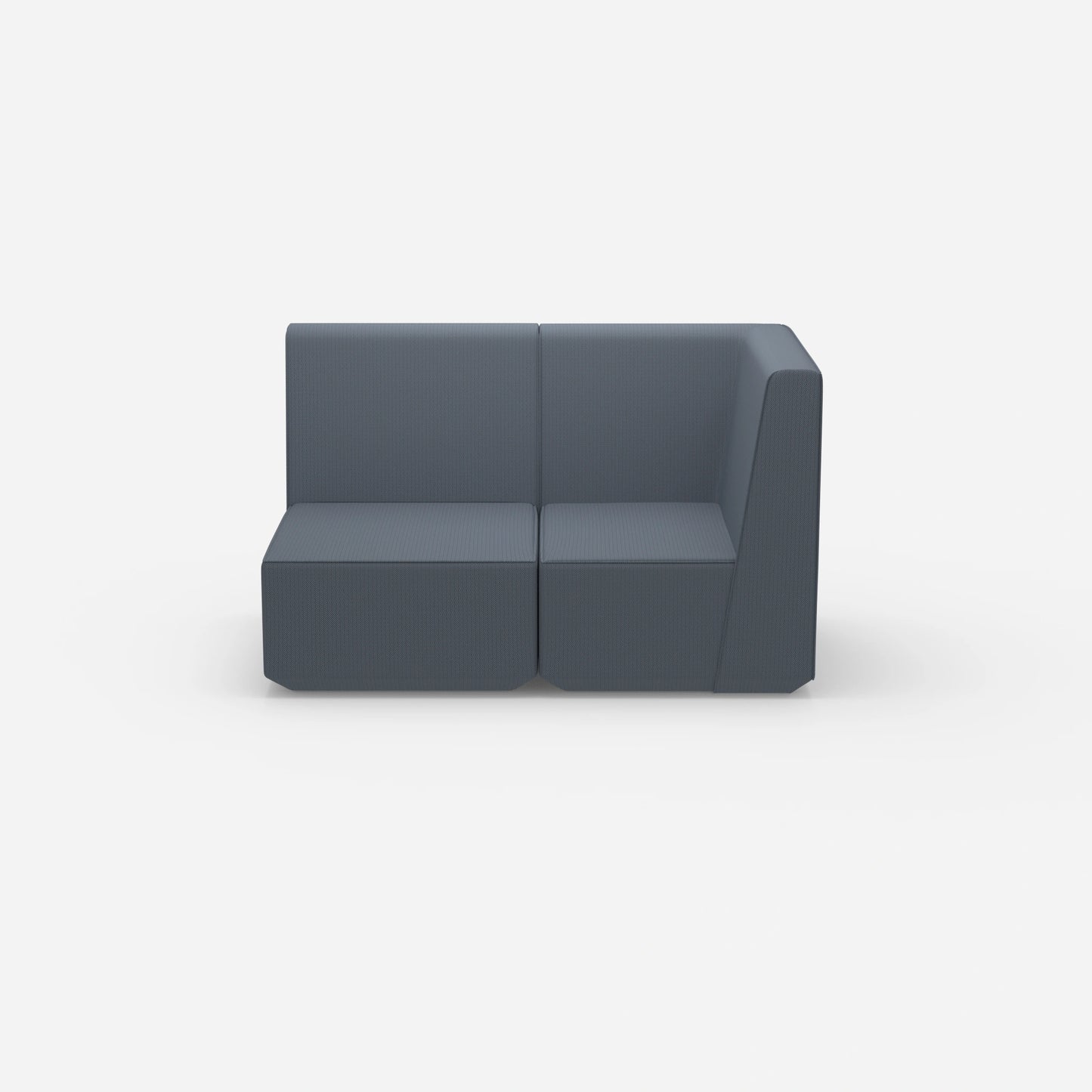 Blue two-seater sofa 160 cm wide from the front