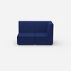 Blue two-seater sofa 160 cm wide from the front