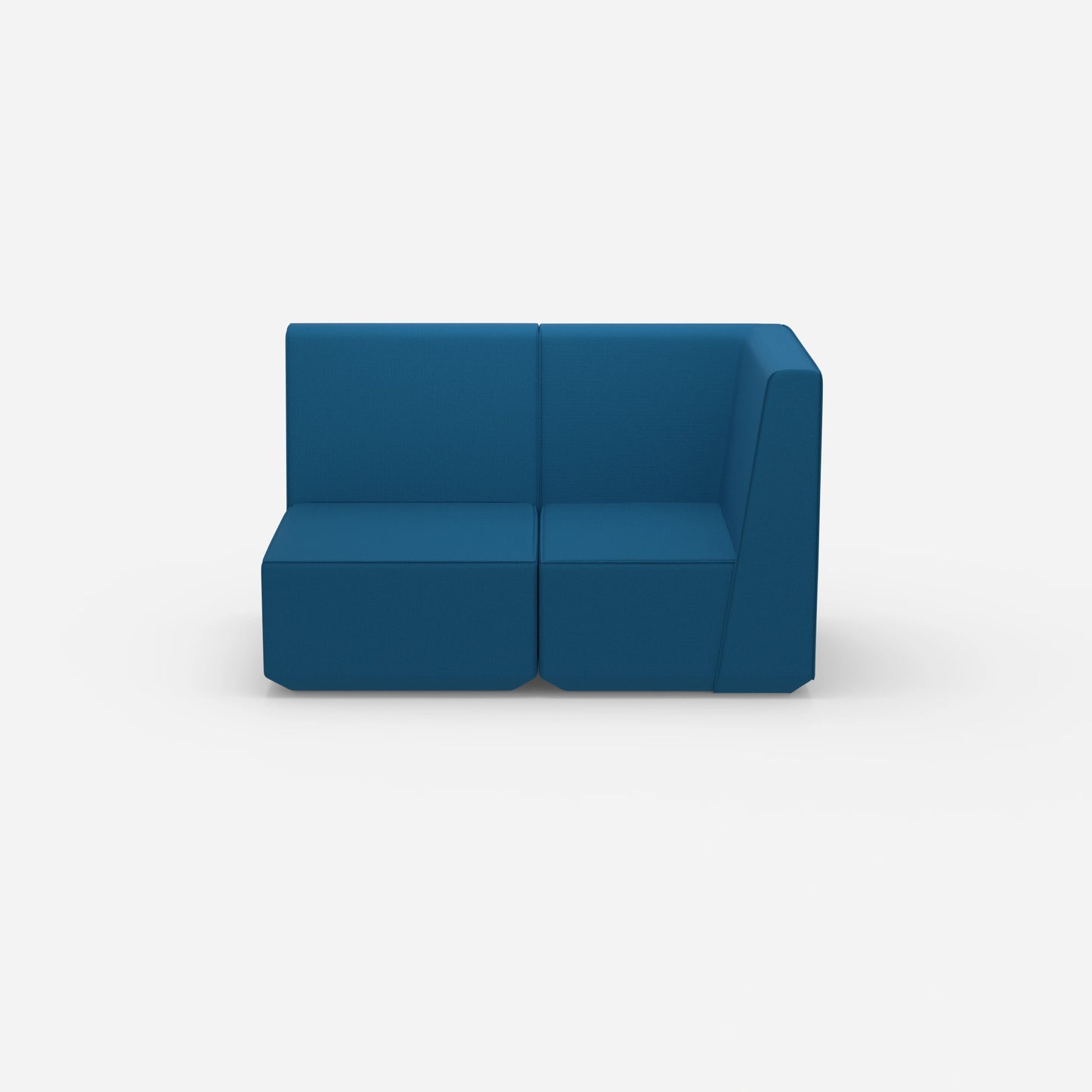 Blue two-seater sofa 160 cm wide from the front