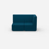 Blue two-seater sofa 160 cm wide from the front