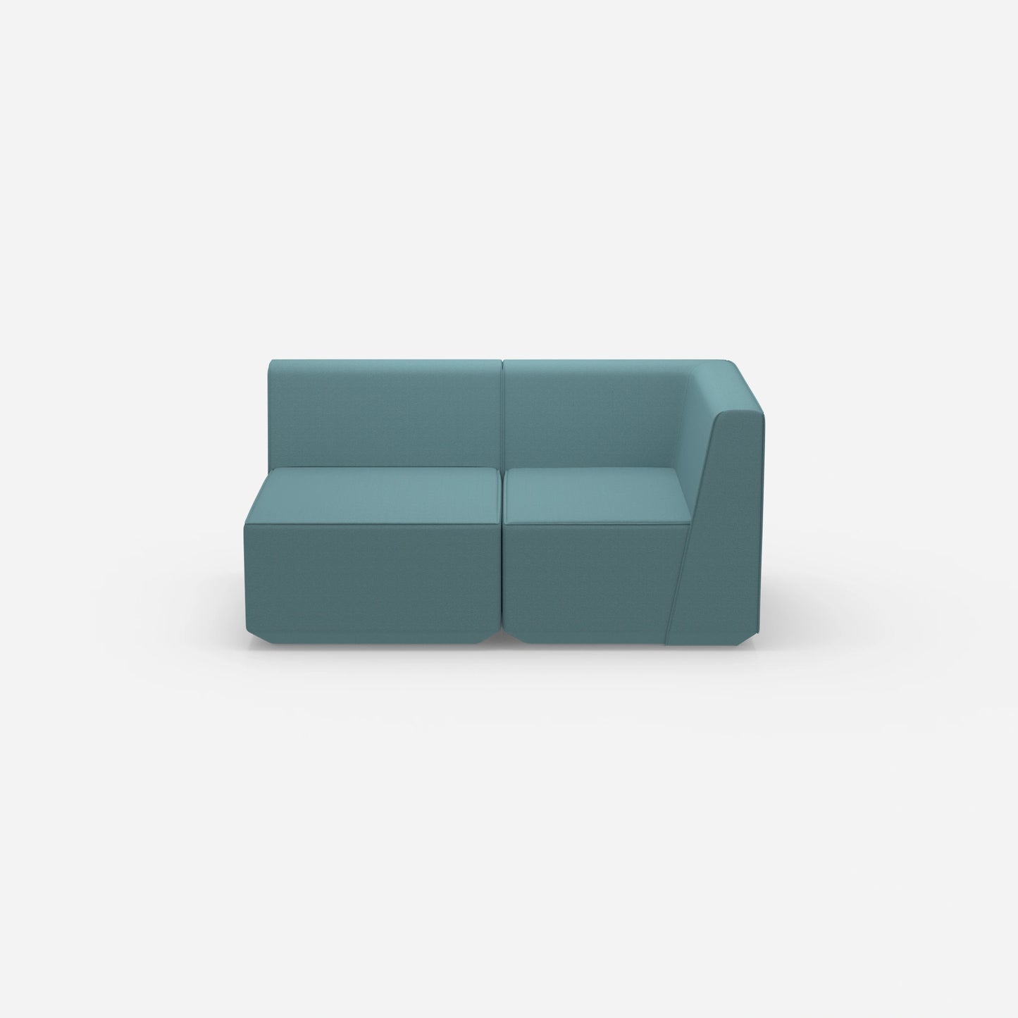 Blue two-seater sofa from the front