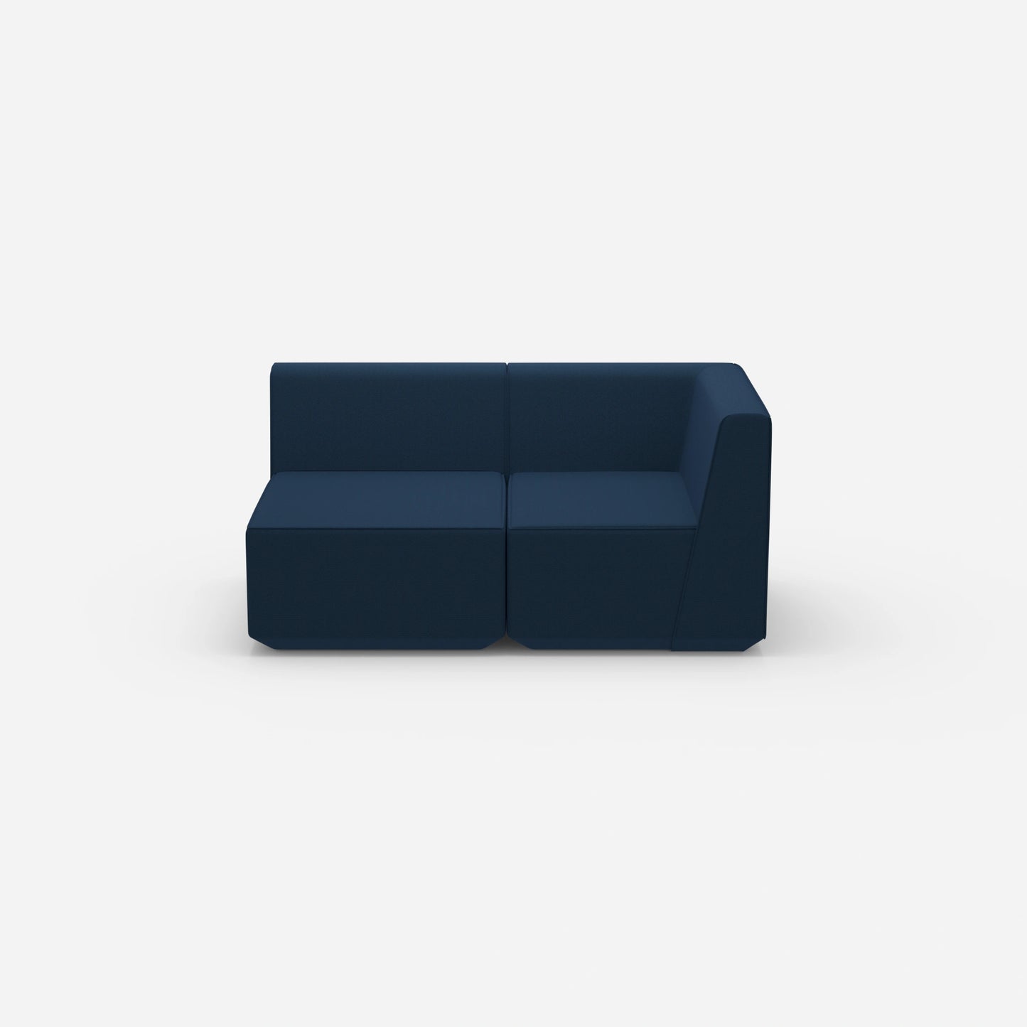 Blue two-seater sofa from the front