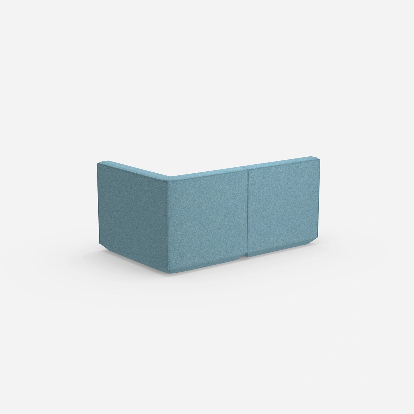 Blue two-seater sofa from behind