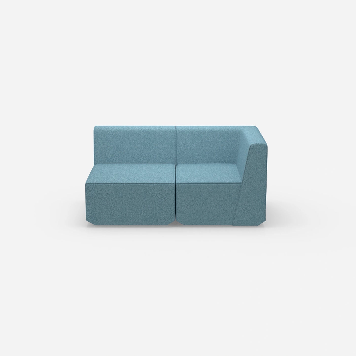 Blue two-seater sofa from the front