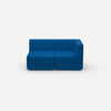 Blue two-seater sofa from the front