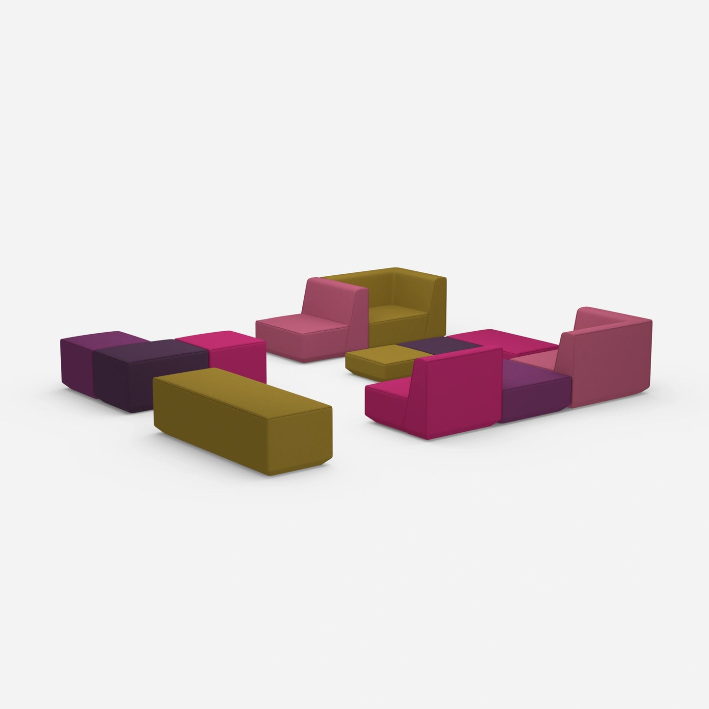 Colorful bench seen from behind