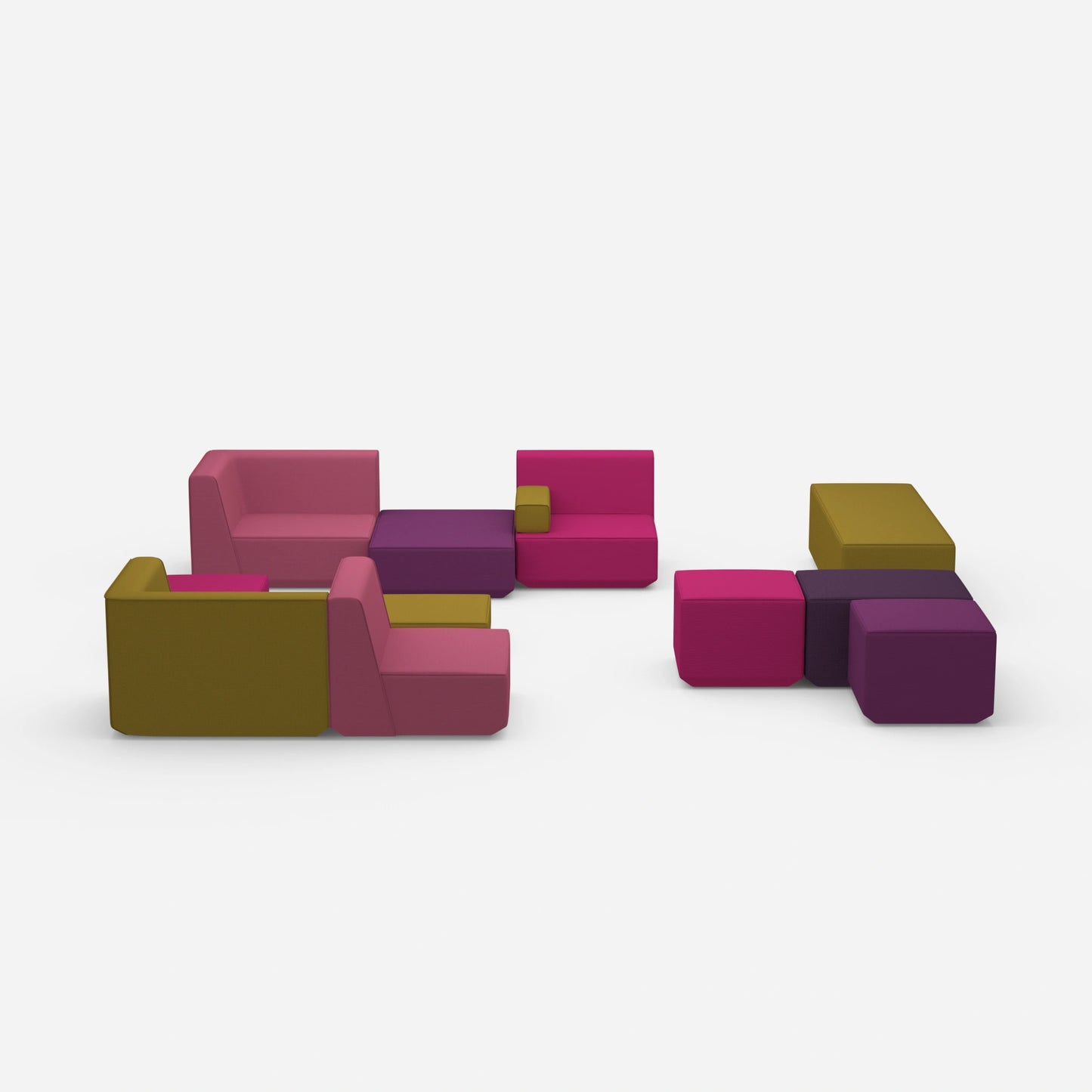 Colorful bench from the front