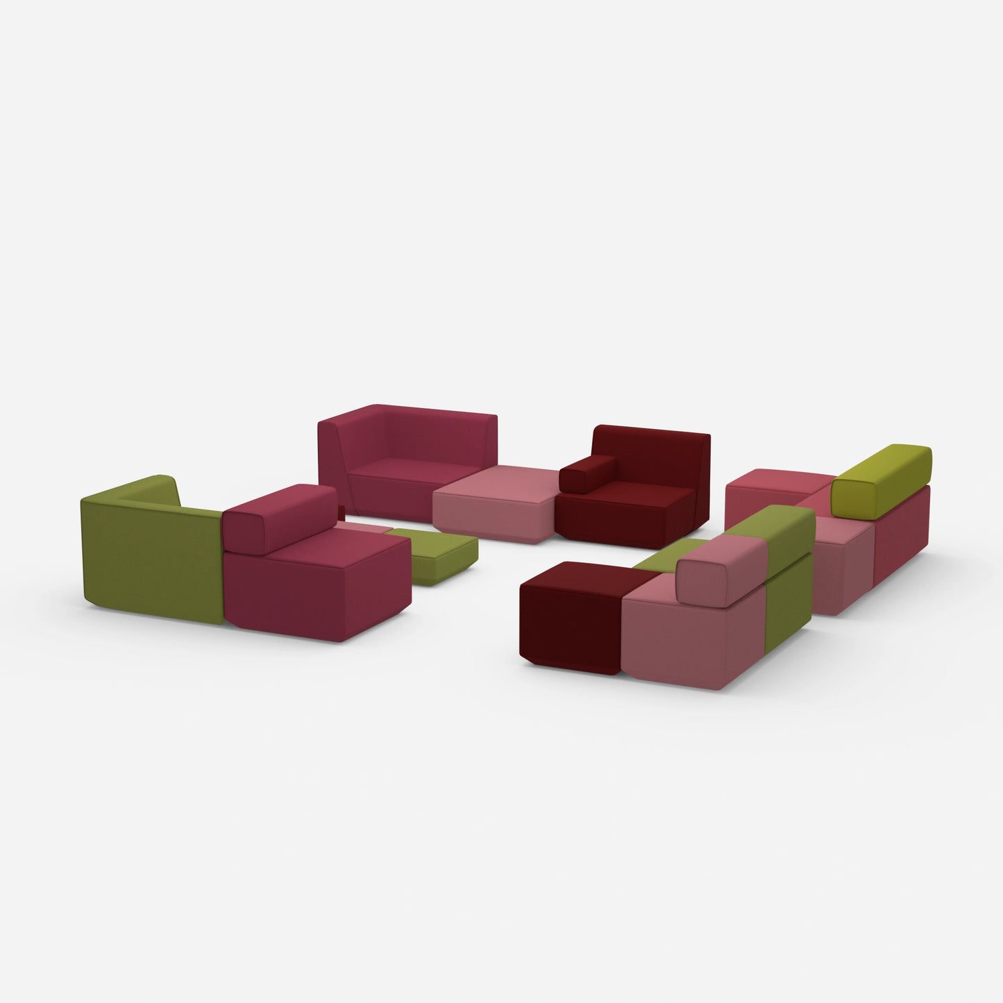 Colorful bench seen from the side