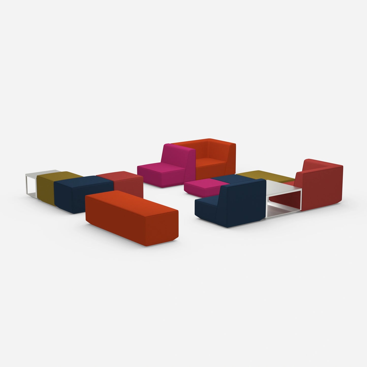 Colorful bench seen from behind