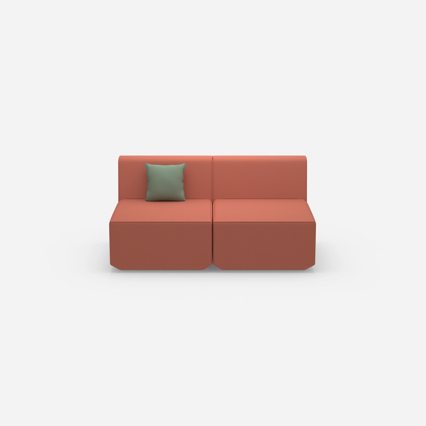 colourful 2-seater sofa from the front