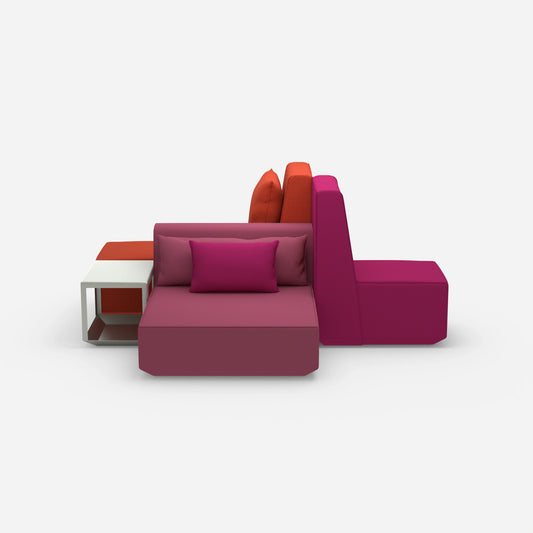 Co-working sofa island from the front