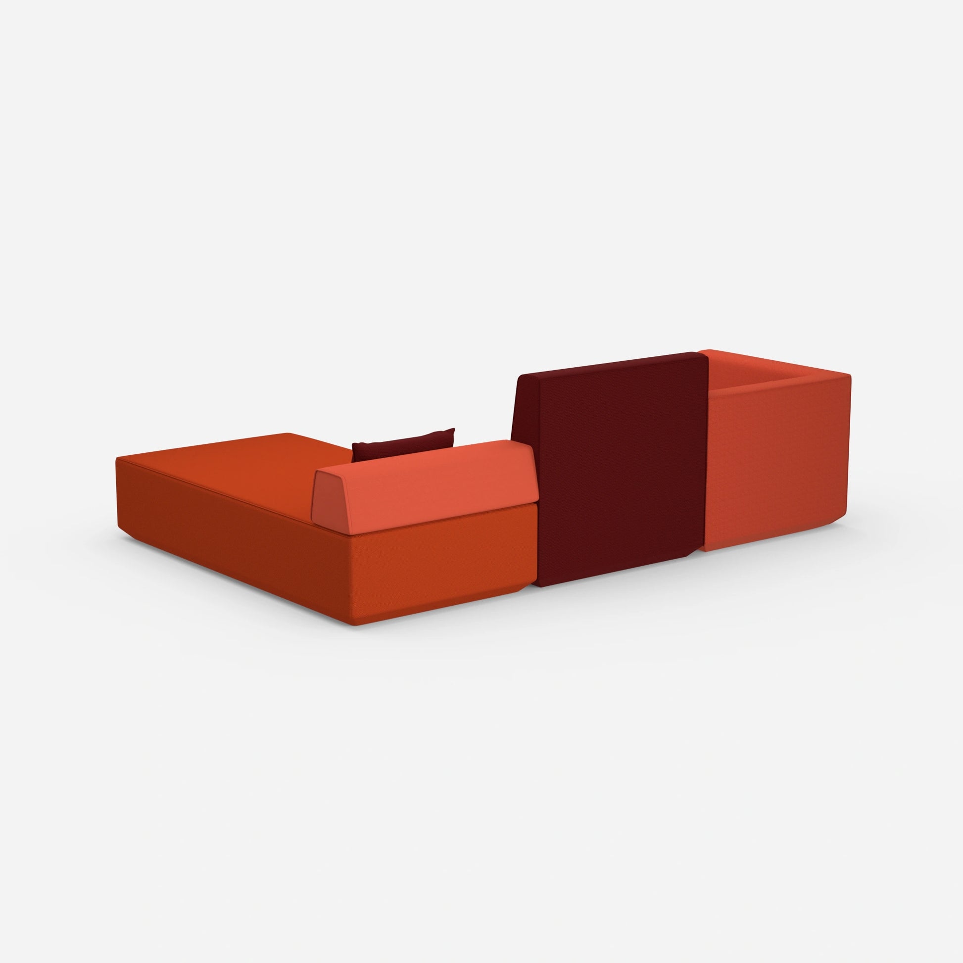 Couch with mattress from behind