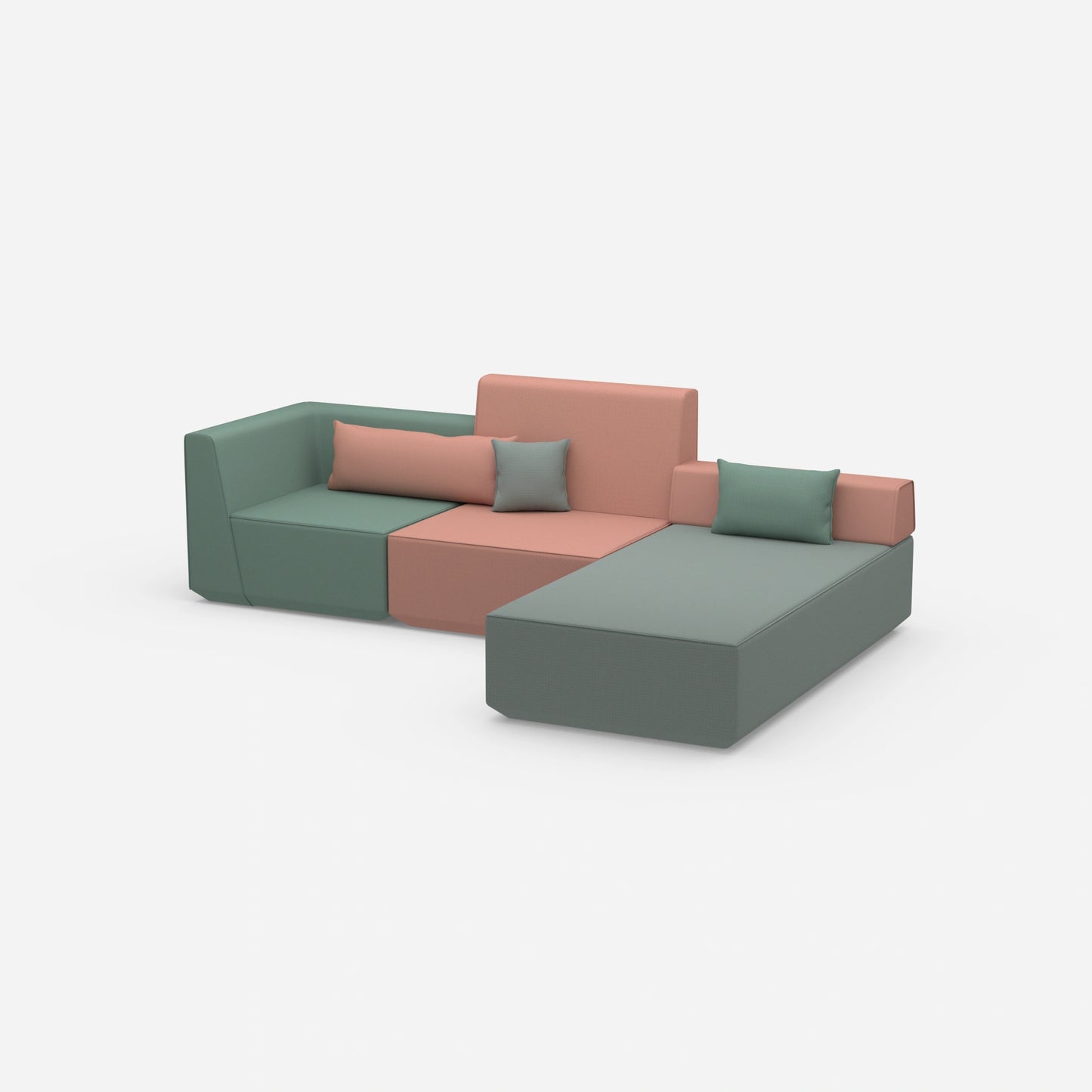 Couch with mattress from the side