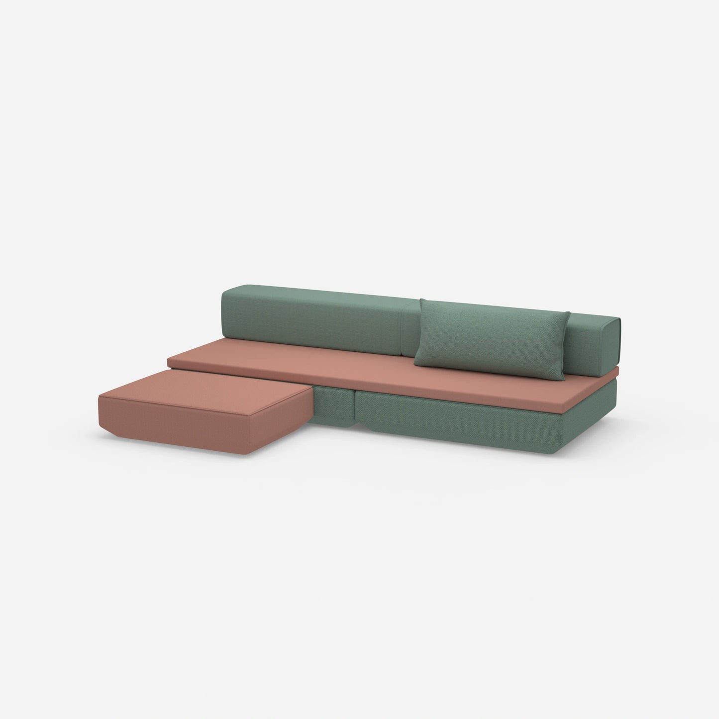 Small sofa bed, viewed from the side