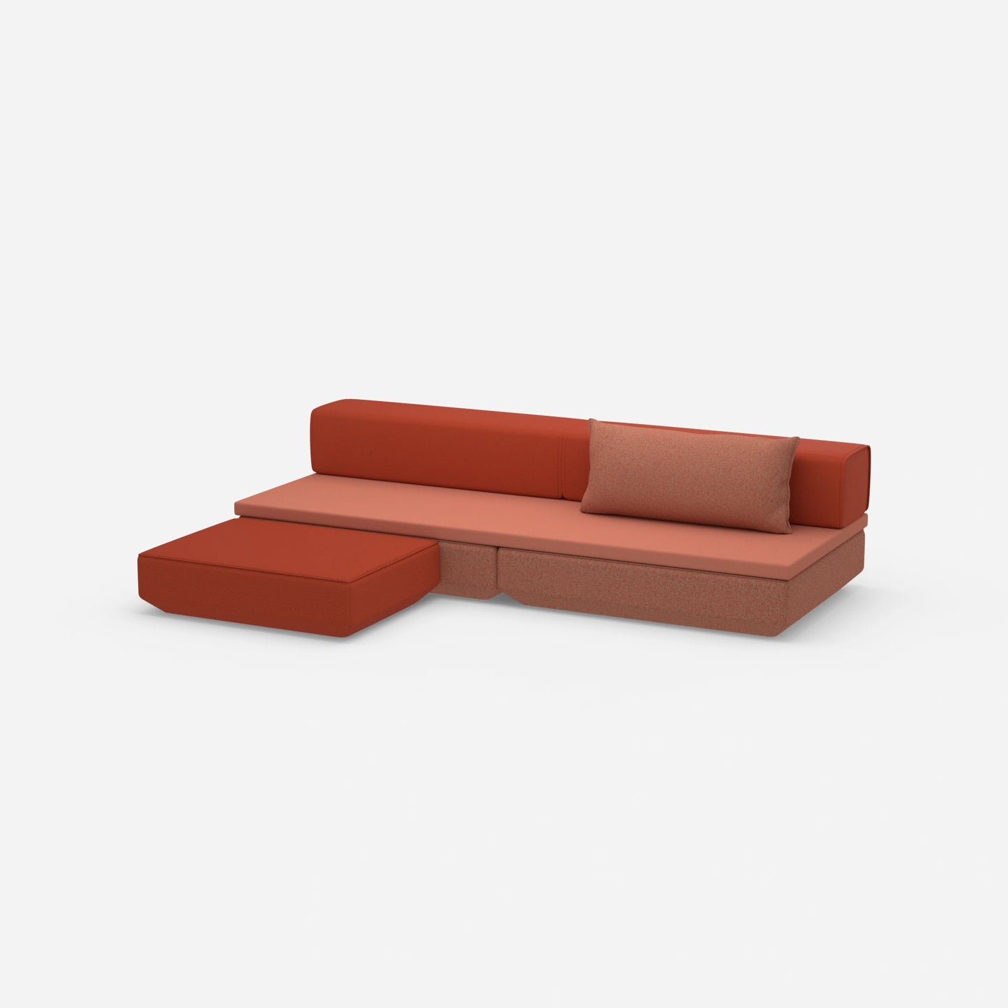 Small sofa bed, viewed from the side