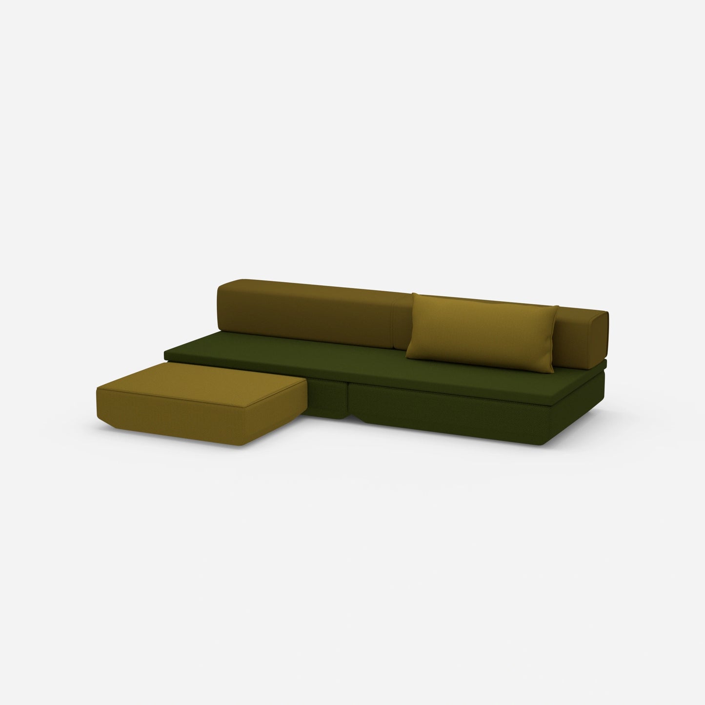 Small sofa bed, viewed from the side