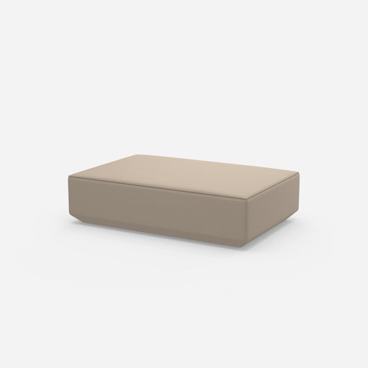 Cream-coloured pouf from the side