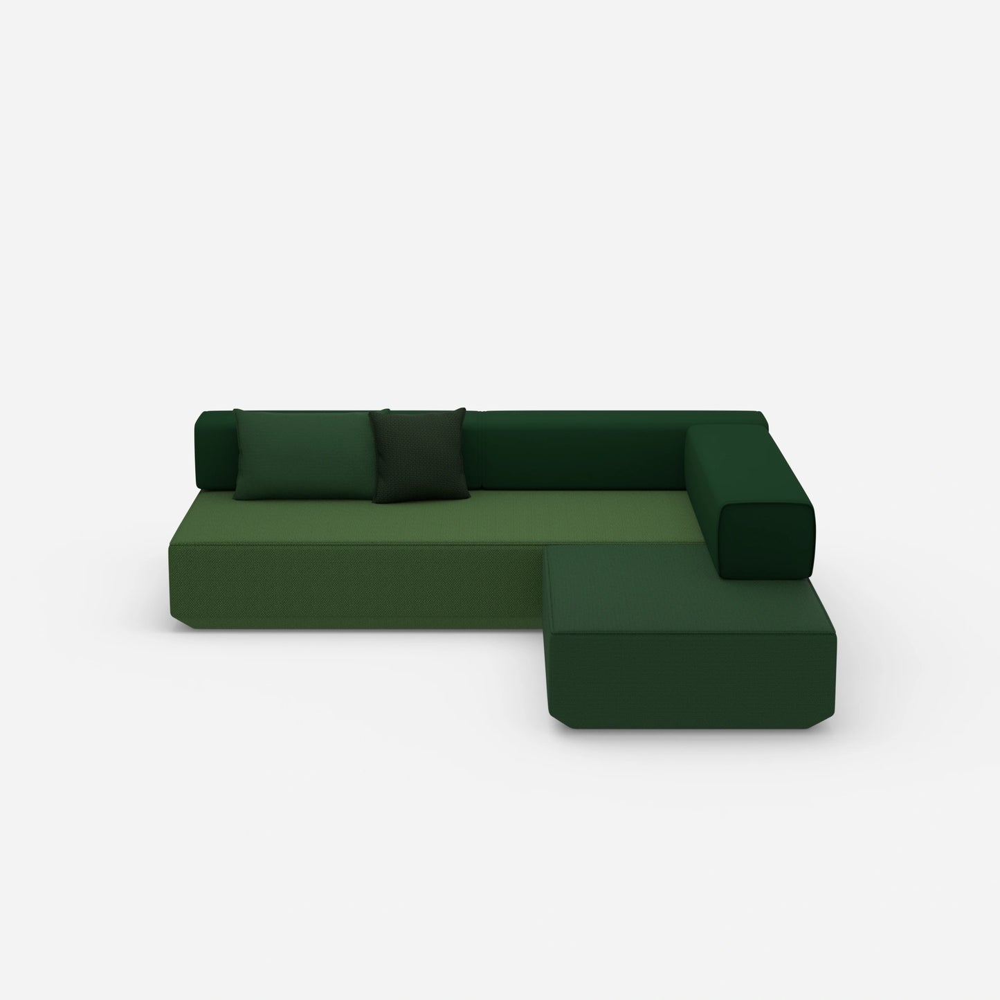 Corner sofa bed from the front