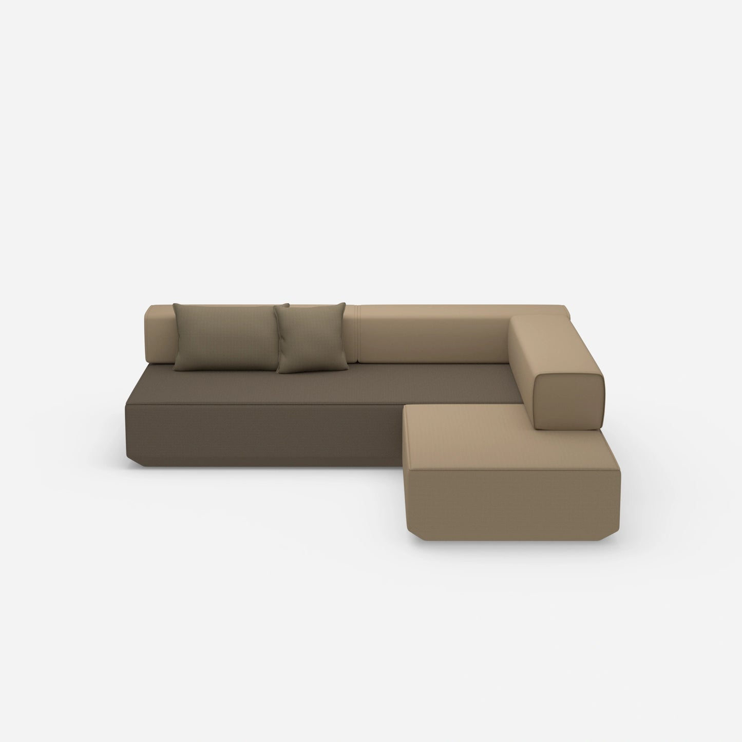 Corner sofa bed from the front