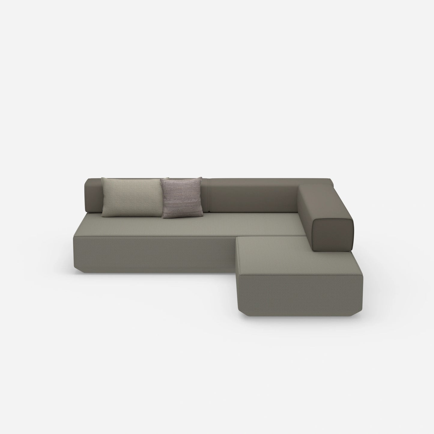 Corner sofa bed from the front