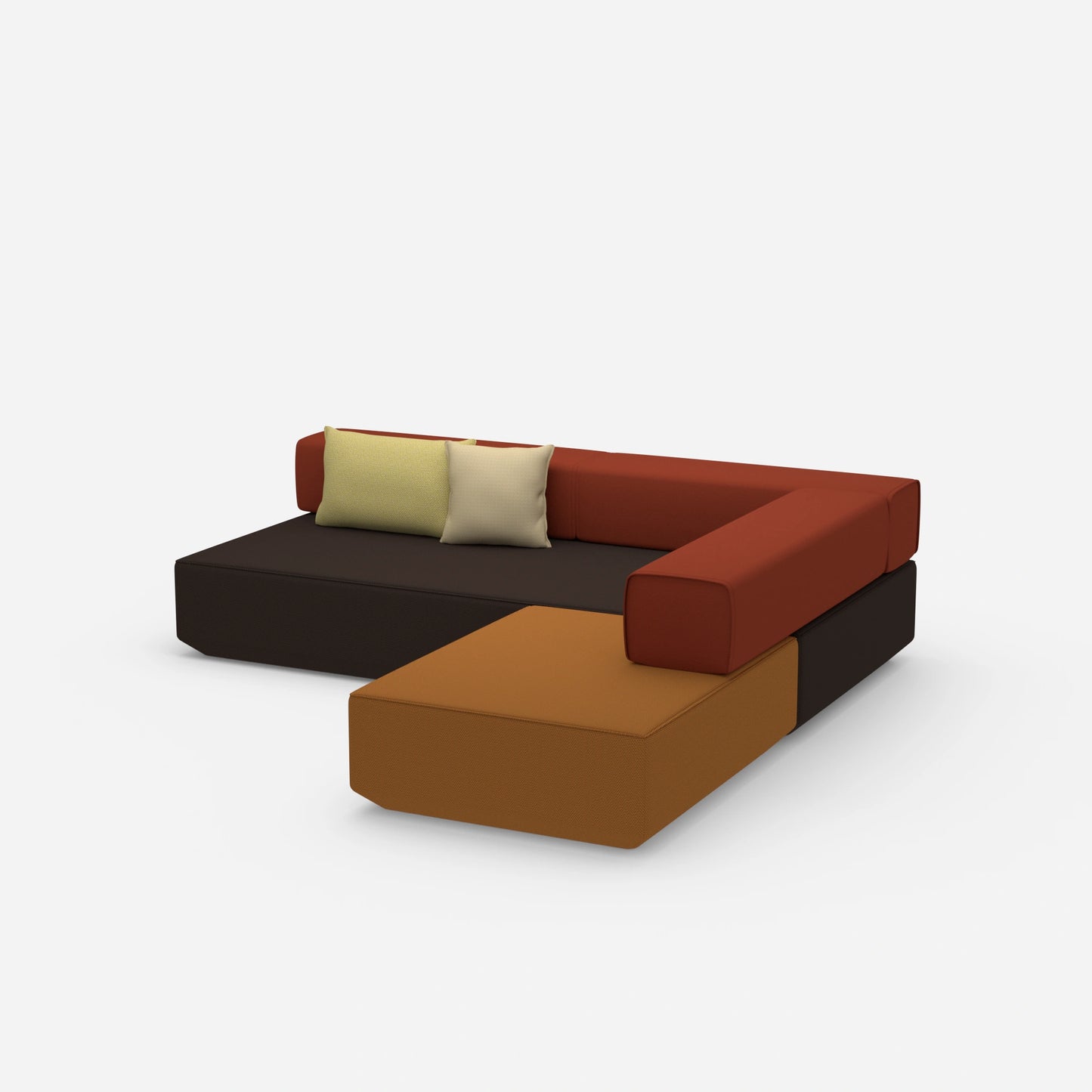 Corner sofa bed from the side